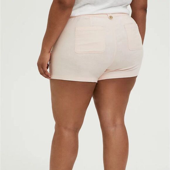 🆕Torrid Drawstring Short Short - Linen Light Pink - Picture 2 of 5